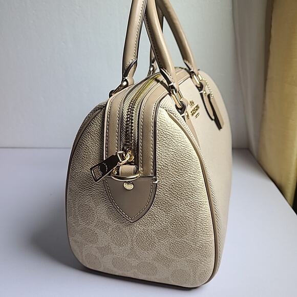 NWT Coach Rowan Satchel Crossbody In Signature And Beige Canvas - Picture 3 of 5